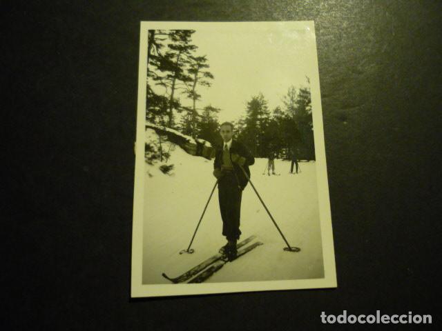 Alte Fotografie: PUERTO DE NAVACERRADA MADRID ESQUIADORES ANTIGUA FOTOGRAFIA 6 X 9 CM