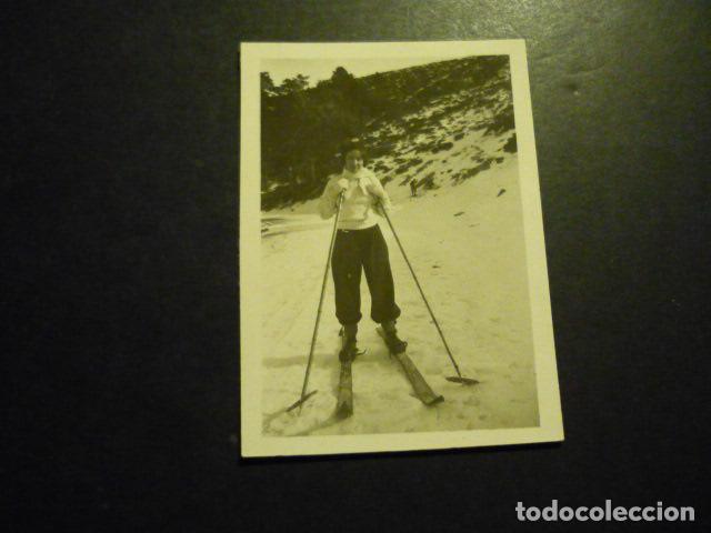 Alte Fotografie: PUERTO DE NAVACERRADA MADRID ESQUIADORES ANTIGUA FOTOGRAFIA 6 X 9 CM