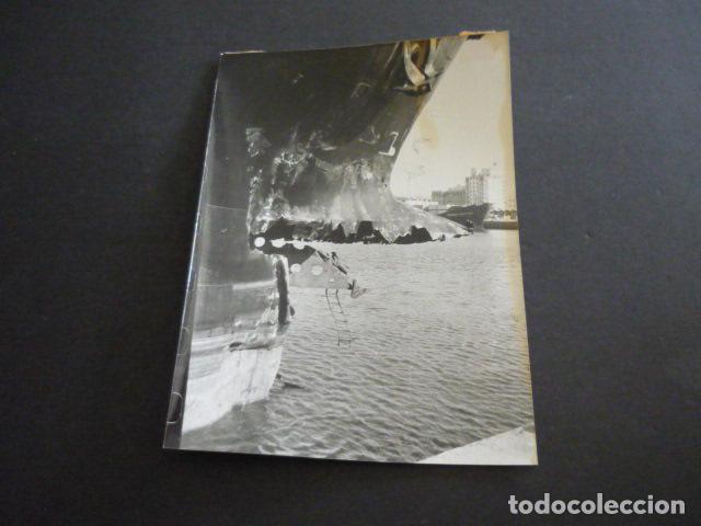 Fotograf&iacute;a antigua: ESTRECHO DE GIBRALTAR COLISI&Oacute;N DE BARCOS ANTIGUA FOTOGRAFIA 12 X 18 CM