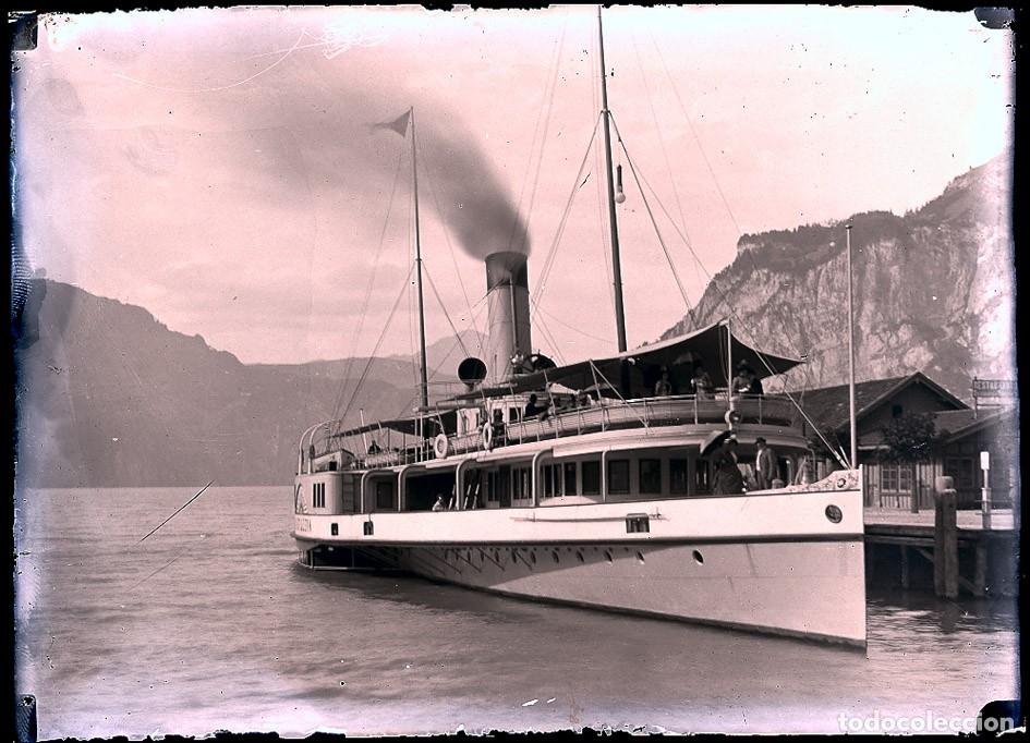 Antique Photography: BARCO 2 NEGATIVOS DE CRISTAL TAMA&Ntilde;O 13 X 18 c m.