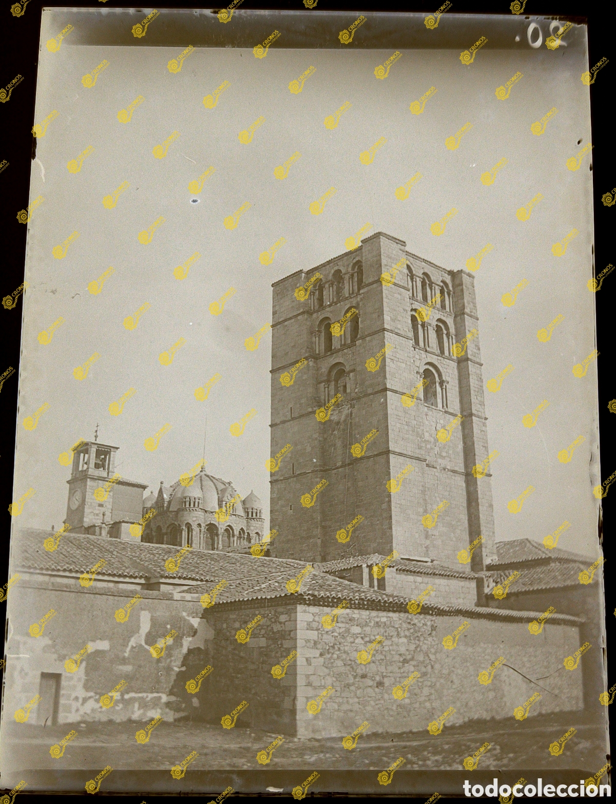 Fotograf&iacute;a antigua: Placa cristal negativo gelatino Bromuro Zamora finales del XIX principios del XX