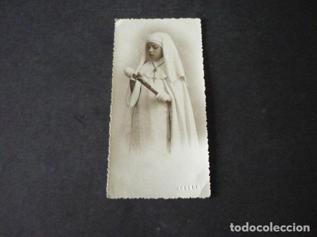 Fotografia antiga: SALAMANCA 1936 RETRATO NI&Ntilde;A PRIMERA COMUNION ANSEDE FOTOGRAFO FOTOGRAFIA 6 X 12 CM