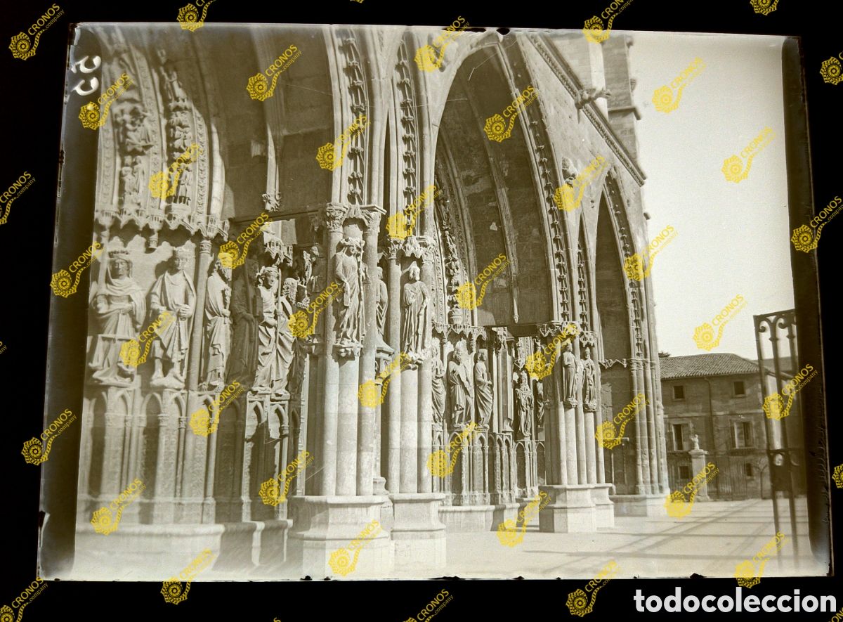 Antique Photography: Placa cristal negativo gelatino Bromuro Le&oacute;n Catedral.Finales del siglo XIX