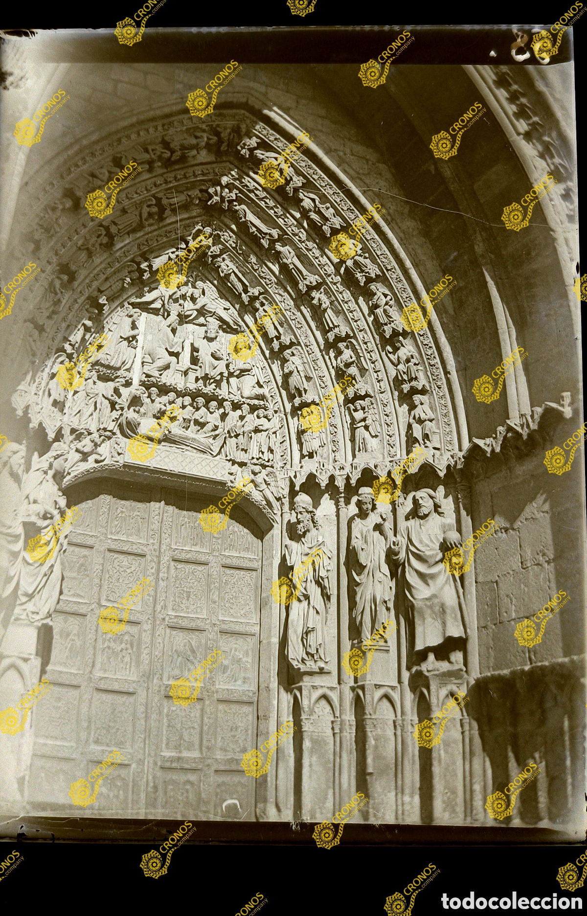 Antique Photography: Placa cristal negativo gelatino Bromuro Le&oacute;n catedral. Finales del siglo XIX