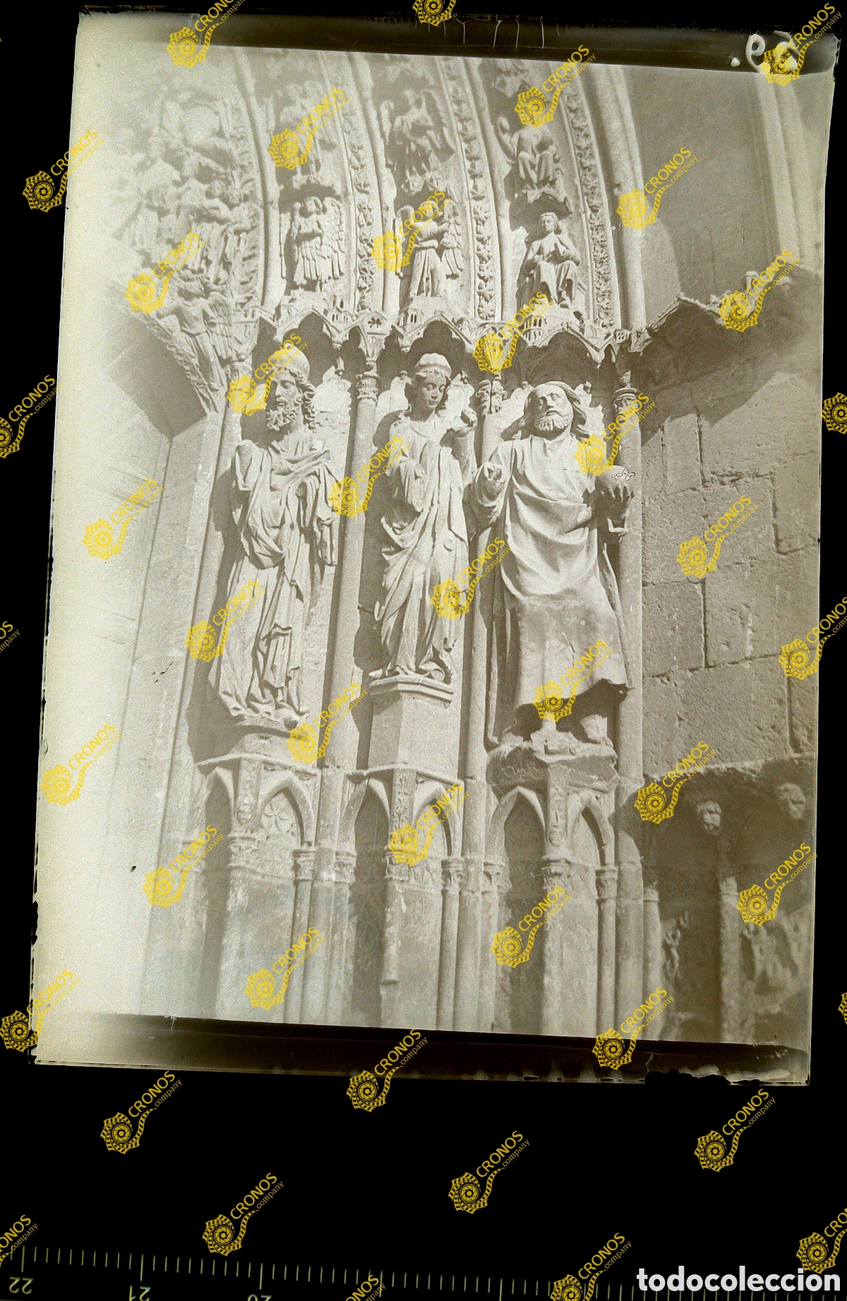 Antique Photography: Placa cristal negativo gelatino Bromuro Le&oacute;n Catedral.Finales del siglo XIX