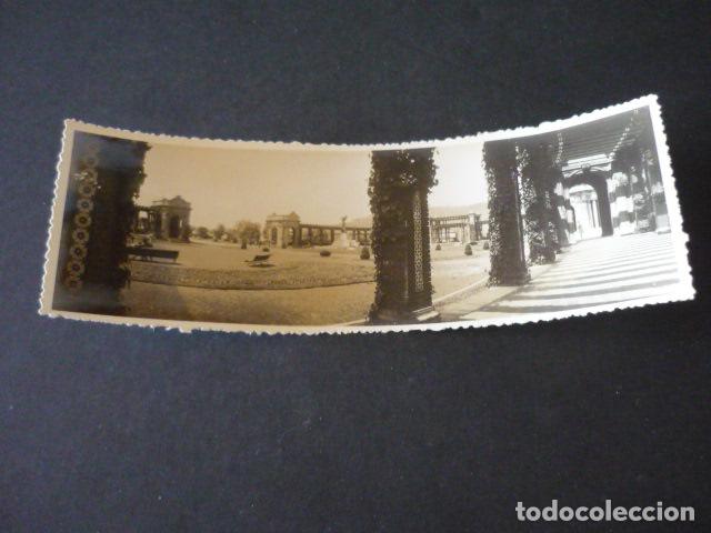 Fotograf&iacute;a antigua: BILBAO PARQUE DEL ENSANCHE LA PERGOLA ANTIGUA FOTOGRAFIA PANORAMICA 6,5 X 18,5 CM