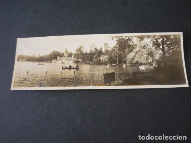 Fotograf&iacute;a antigua: MADRID ESTANQUE DEL RETIRO ANTIGUA FOTOGRAFIA PANORAMICA 6,5 X 18,5 CM