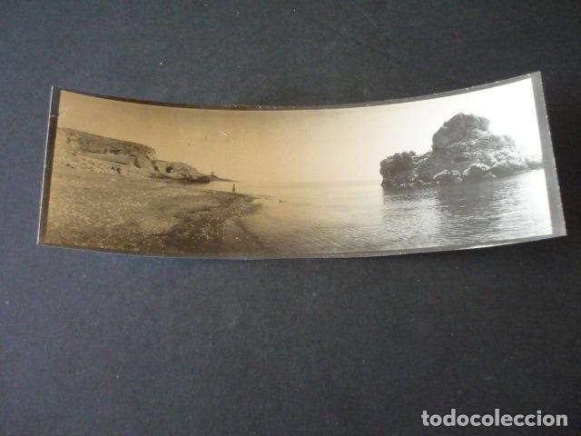 Photographie ancienne: MALAGA FERROCARRIL ANTIGUA FOTOGRAFIA PANORAMICA 6,5 X 18,5 CM