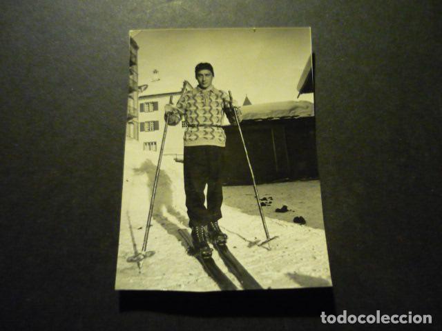 Antique Photography: NAVACERRADA MADRID ESQUIADOR ANTIGUA FOTOGRAFIA 6 X 9 CM