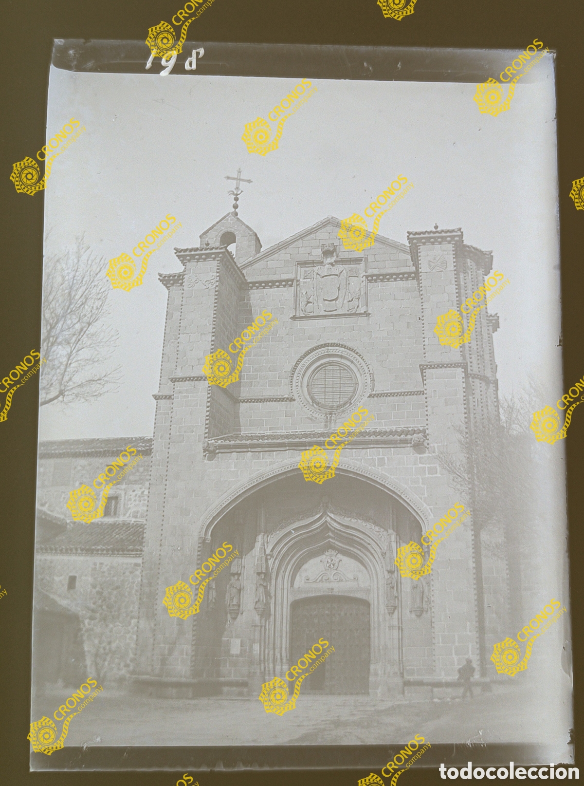 Fotografia antiga: Placa cristal en negativo gelatino Bromuro &Aacute;vila Monasterio Santo Tom&aacute;s sobre el 1900