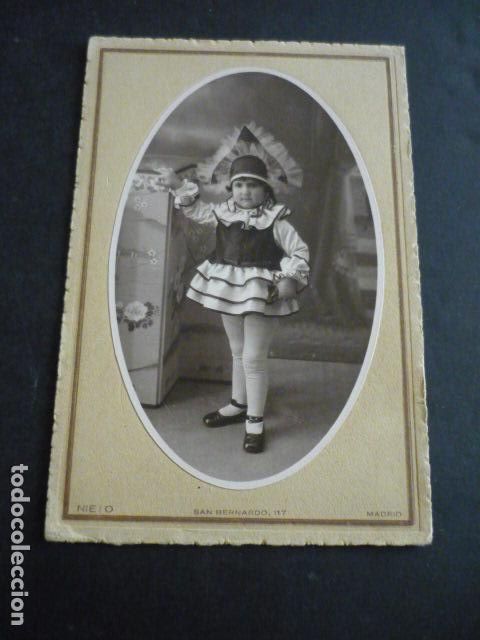 Antique Photography: MADRID NIETO FOTOGRAFO RETRATO DE NI&Ntilde;A DISFRAZADA CARNAVAL 10 X 15 CM