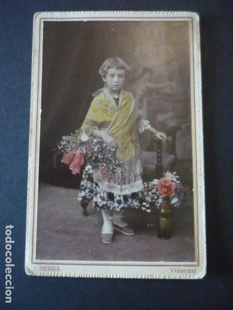 Antique Photography: VILLARREAL CASTELLON RETRATO DE NI&Ntilde;A J. SERRA FOTOGRAFO ANTIGUA FOTOGRAFIA ILUMINADA 15 X 10 CM