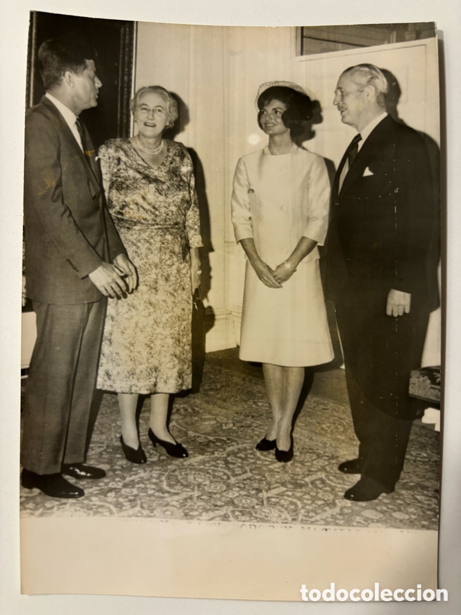 Fotograf&iacute;a antigua: Foto original del presidente john y Jacqueline kennedy en Londres