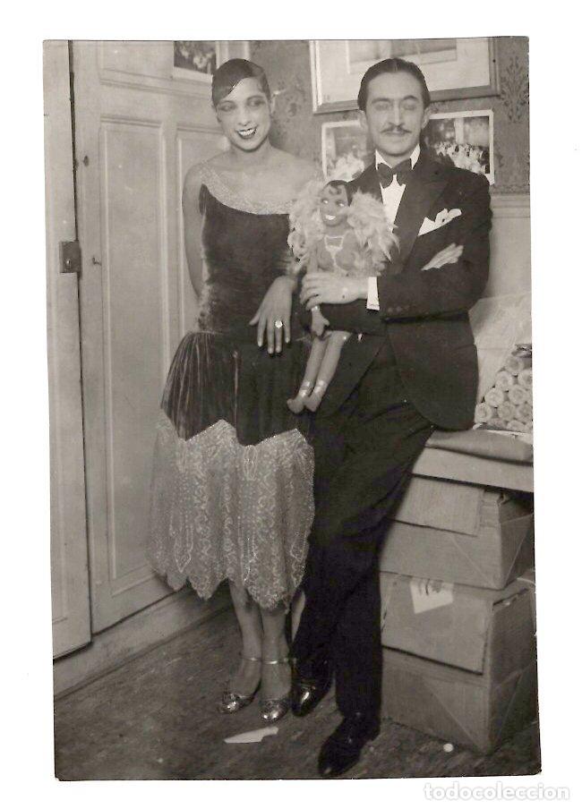 Fotograf&iacute;a antigua: FOTOGRAFIA DE LA CANTANTE, ACTRIZ JOSEPHINE BAKER CON SU MARIDO PEPITO ABATINO. C.1930