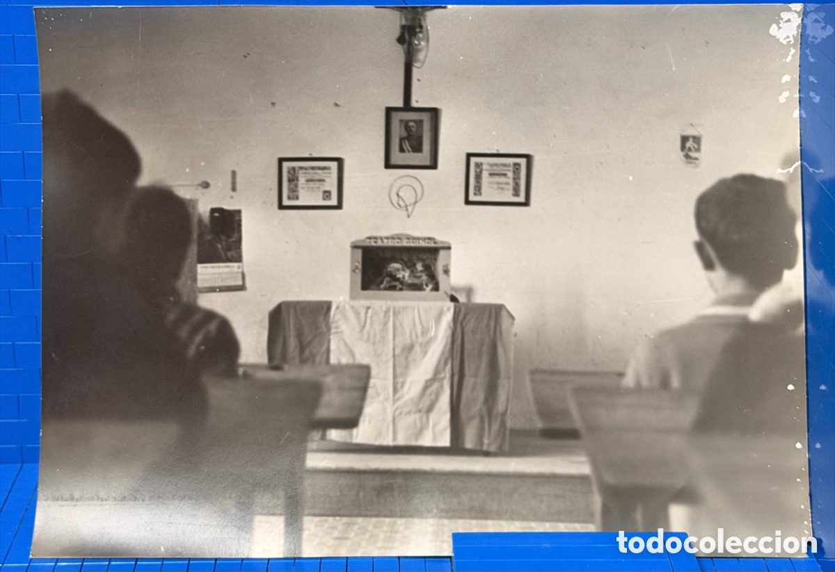 Fotograf&iacute;a antigua: FOTOGRAF&Iacute;A ESCUELA NACIONAL CORRAL RUBIO ALBACETE. - AULA ESCOLAR. 24x18cms