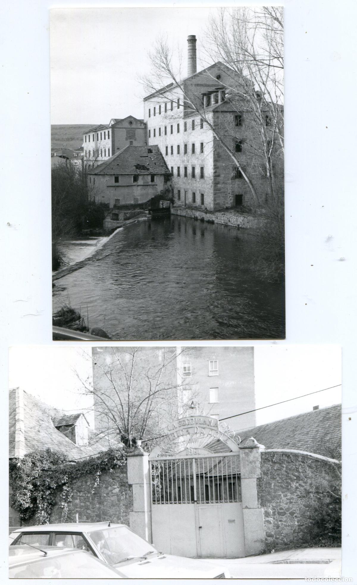 Fotograf&iacute;a antigua: F&aacute;brica de loza La Segoviana, Segovia, dos fotos de los a&ntilde;os 70