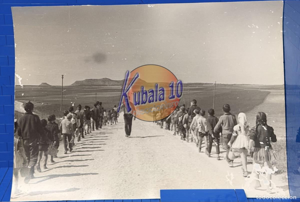 Fotografia antiga: FOTOGRAF&Iacute;A ESCUELA NACIONAL CORRAL RUBIO ALBACETE. - NI&Ntilde;OS EN EXCURSI&Oacute;N. 24x18cms