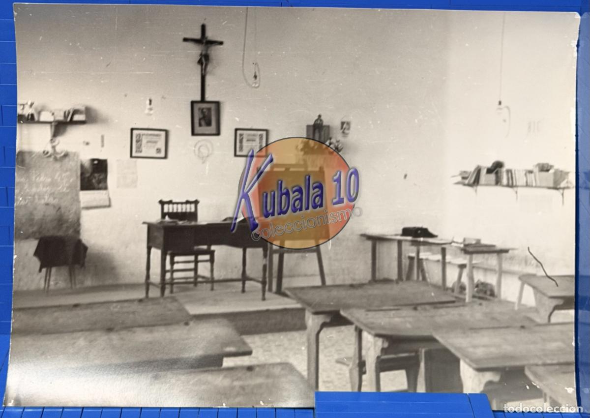 Fotografia antiga: FOTOGRAF&Iacute;A ESCUELA NACIONAL CORRAL RUBIO ALBACETE. - AULA ESCOLAR. 24x18cms