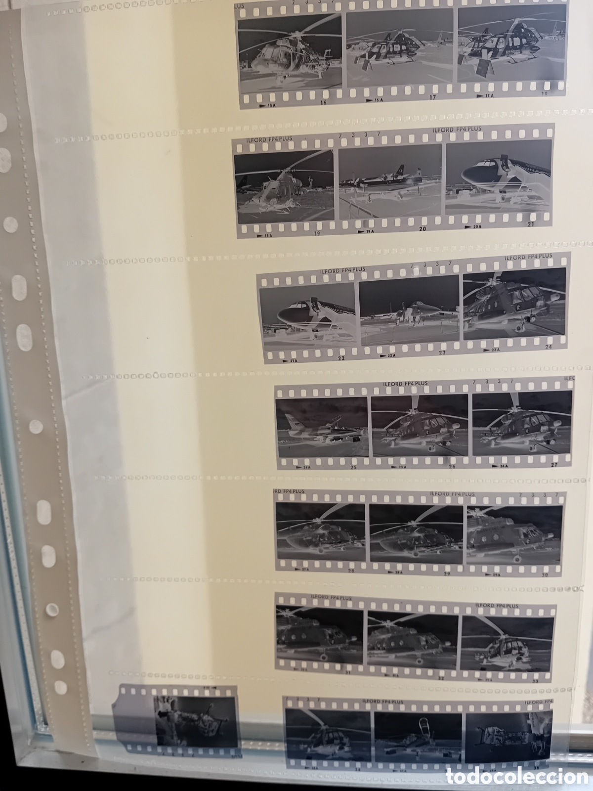 Fotograf&iacute;a antigua: Lote de 22 negativos blanco y negro helic&oacute;pteros y aviones militares y de pasajeros