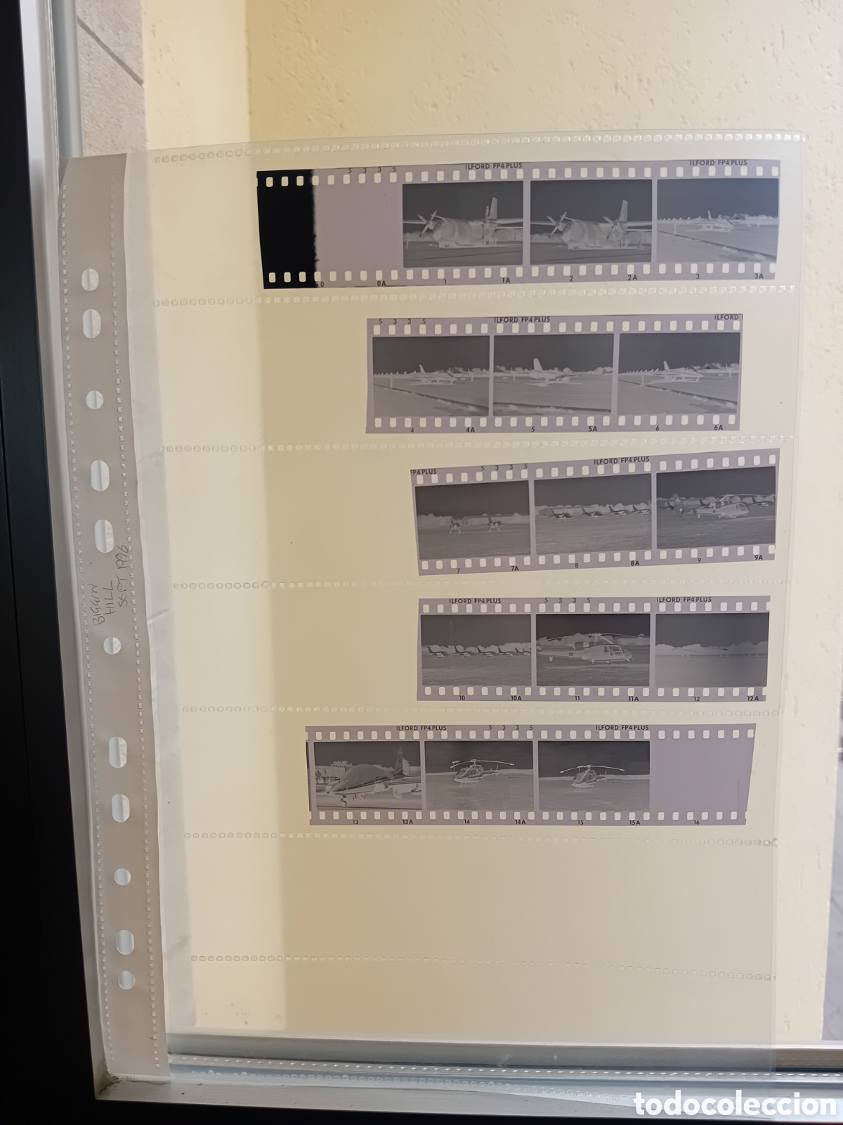 Fotograf&iacute;a antigua: Lote de 15 fotos negativos blanco y negro aviones y helic&oacute;pteros militares