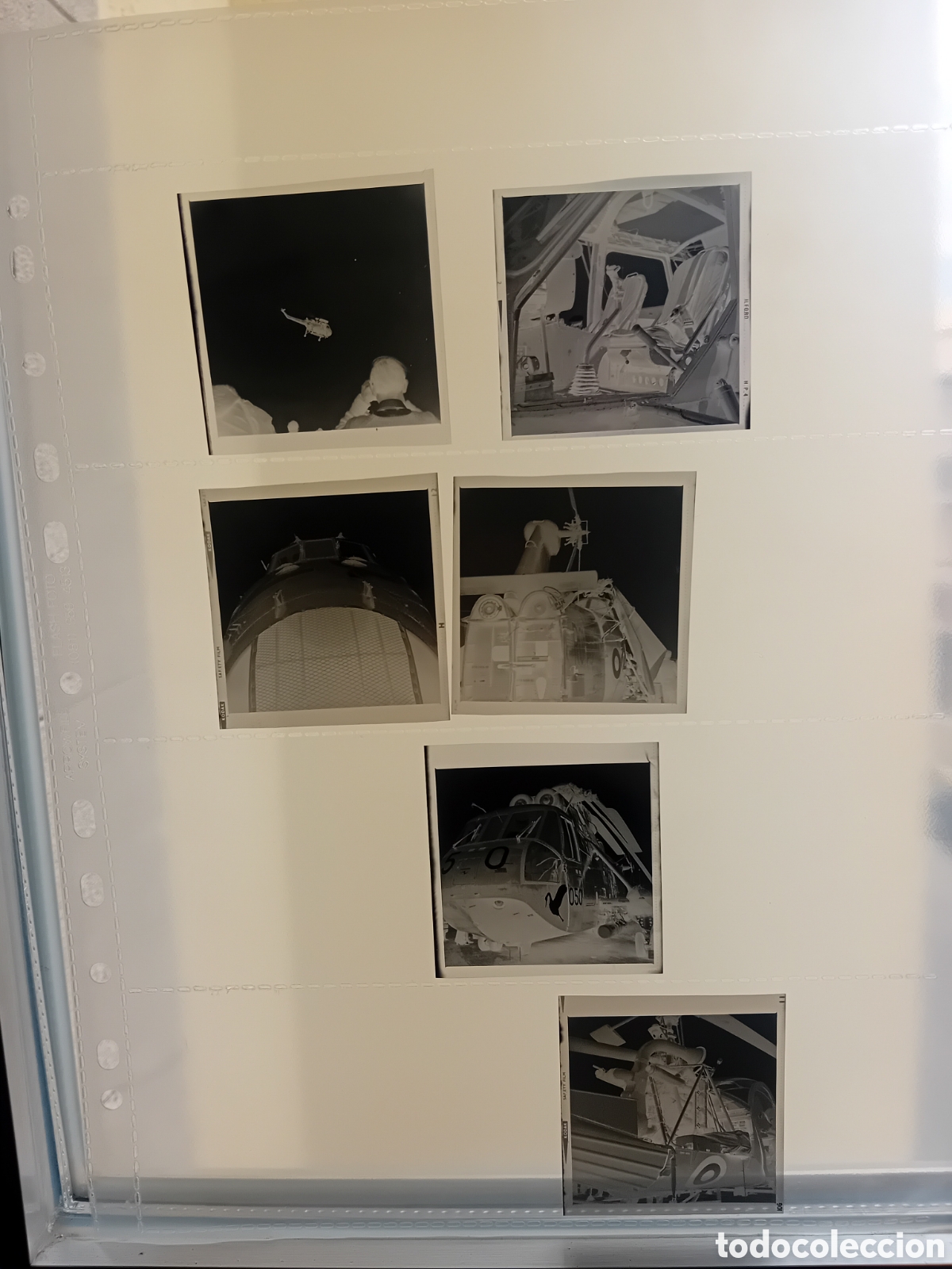 Fotograf&iacute;a antigua: Lote de 6 negativos blanco y negro de helic&oacute;pteros militares