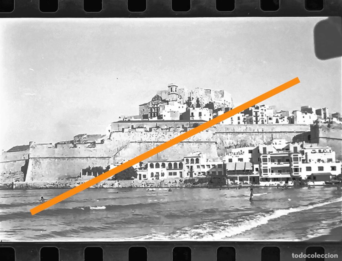 Fotograf&iacute;a antigua: Antiguo negativo de fotograf&iacute;a. Pe&ntilde;&iacute;scola Castell&oacute;n A&ntilde;os 60.