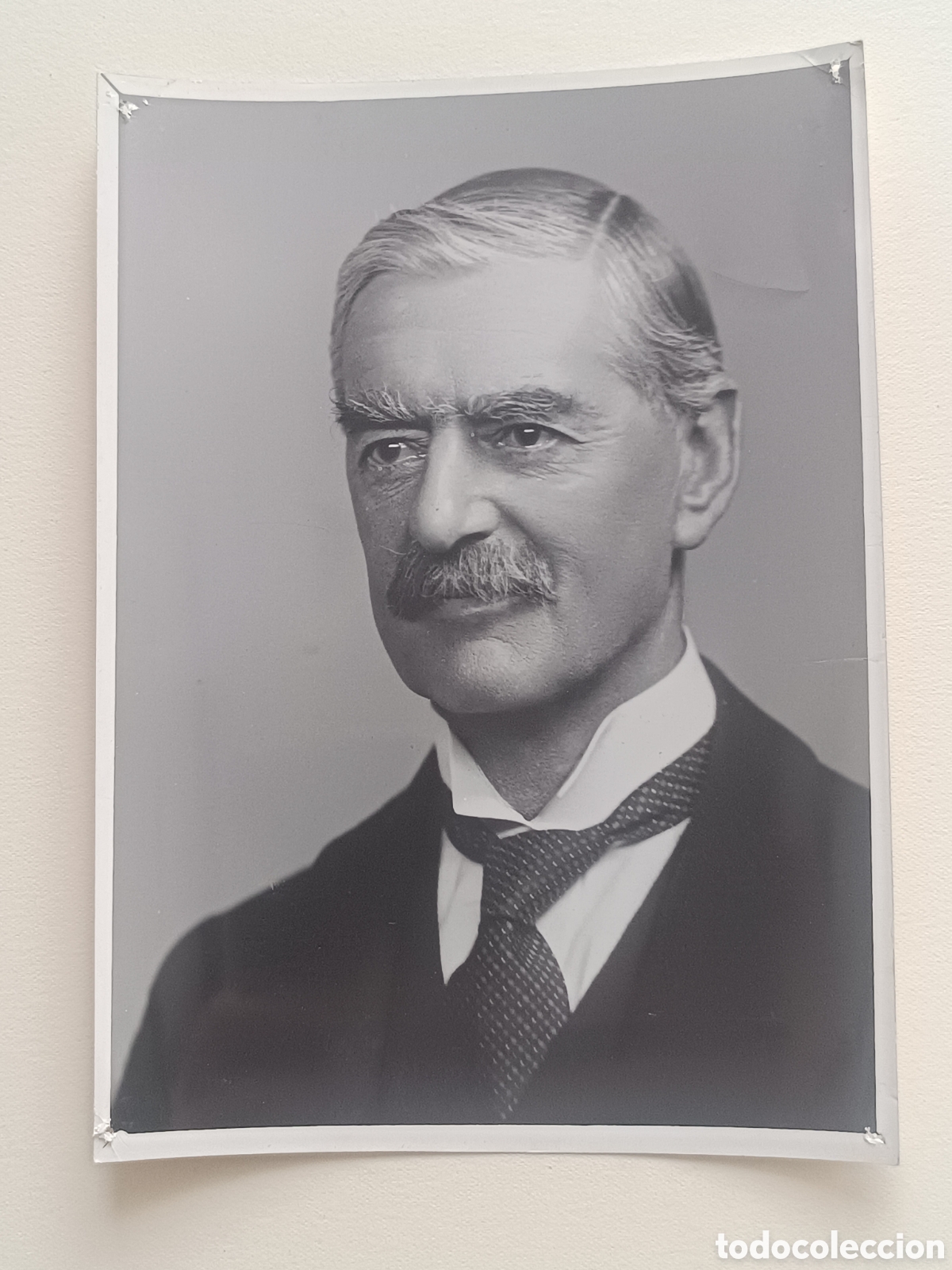Fotograf&iacute;a antigua: FOTOGRAF&Iacute;A ORIGINAL NEVILLE CHAMBERLAIN RETRATO VANDYK LONDRES, SELLO COPYRIGHT