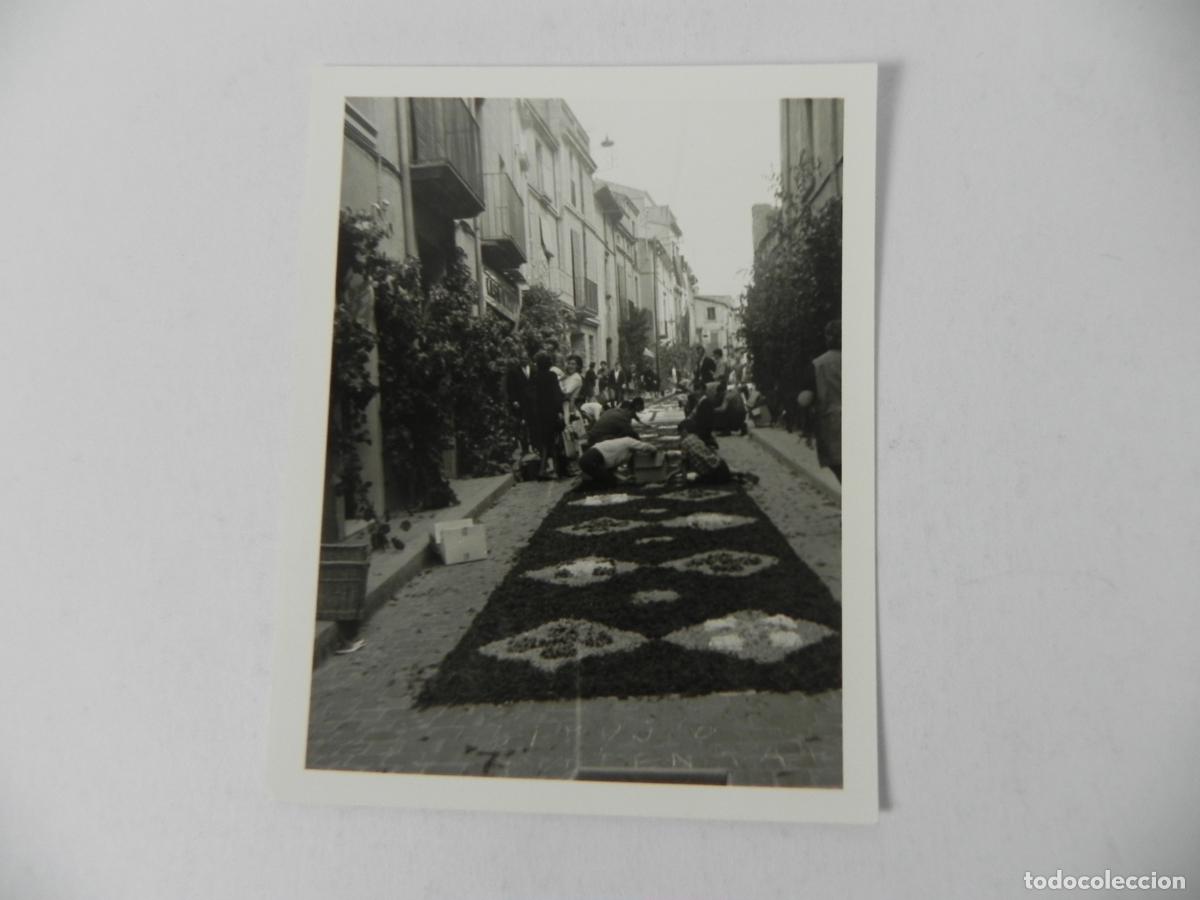 Fotograf&iacute;a antigua: Antigua Fotograf&iacute;a - Elaboraci&oacute;n Alfombras de Flores (Corpus Christi) - Escena Viva a&ntilde;os 70/80