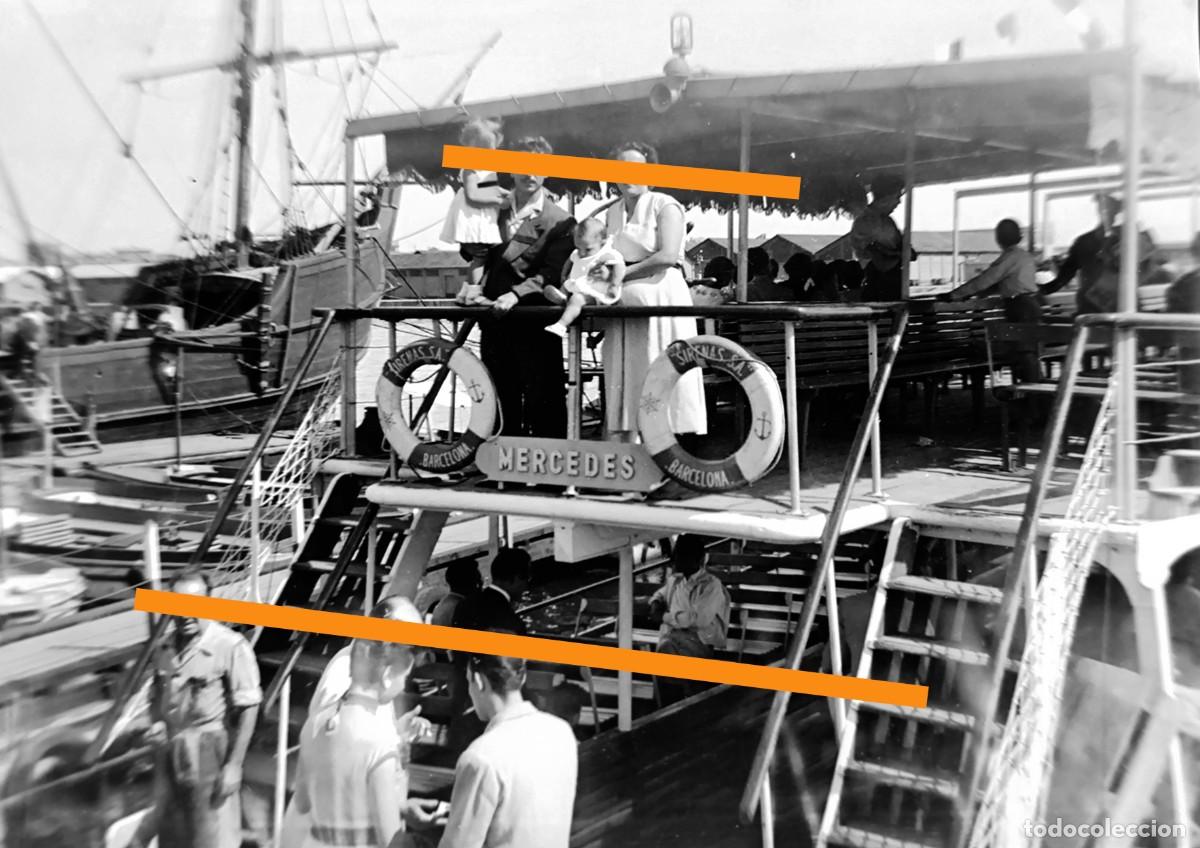 Fotograf&iacute;a antigua: Antiguo negativo de fotograf&iacute;a. Barcelona puerto. A&ntilde;os 40/50