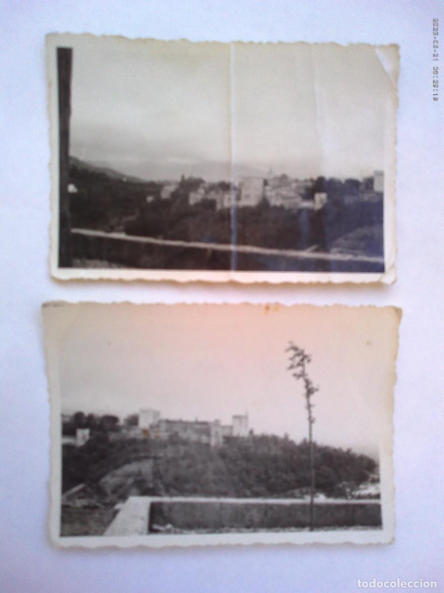 Antique Photography: LOTE DE 2 FOTOS DE LA ALHAMBRA DE GRANADA DESDE EL ALBAICIN