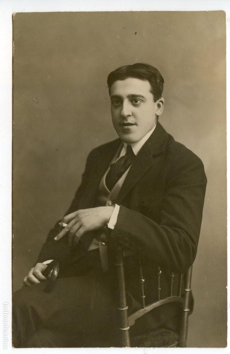 Antique Photography: Retrato de un joven. Fotopostal, Vigo 1909