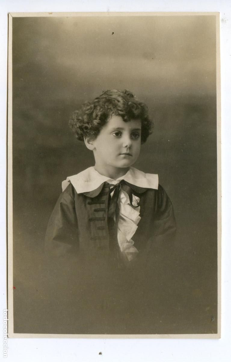 Antique Photography: Retrato de un ni&ntilde;o. Foto Jarillo, Fot&oacute;grafo E. Sarabia, Elduayen 30, Vigo. Fotopostal