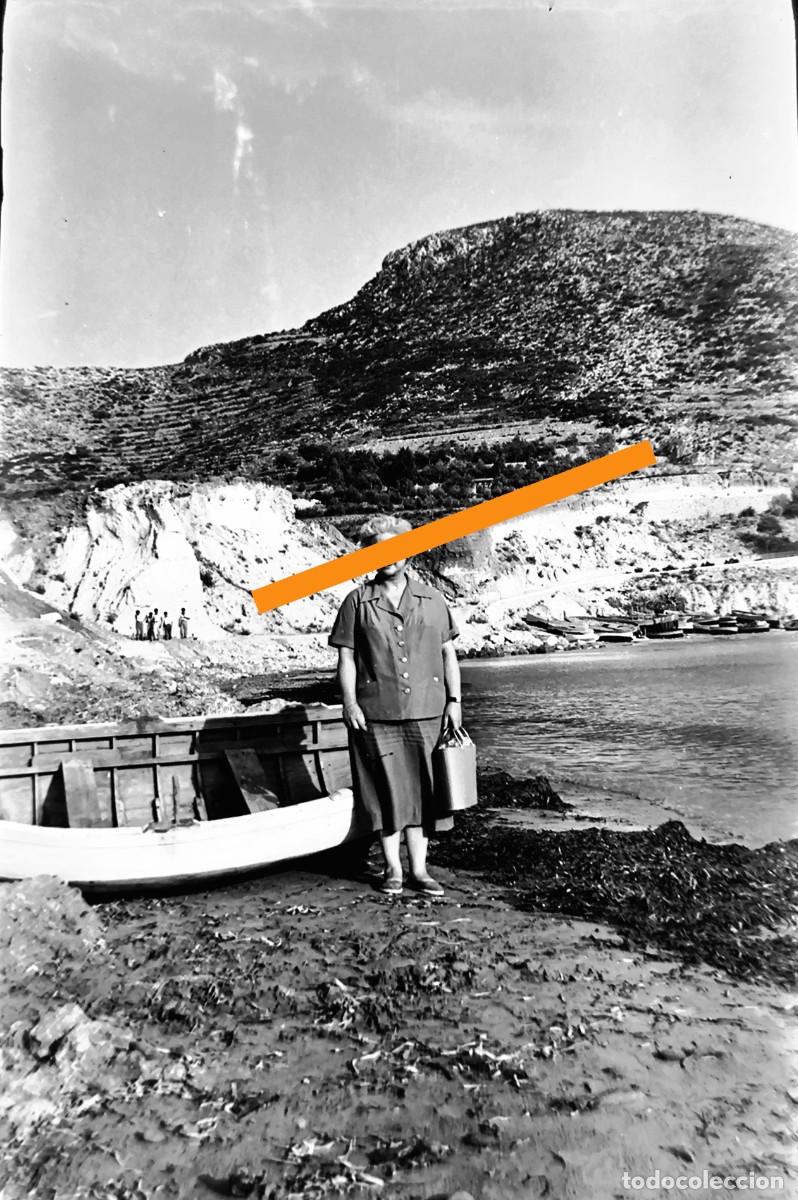 Fotograf&iacute;a antigua: Antiguo negativo de fotograf&iacute;a. Moraira. Alicante. A&ntilde;os 40/50.