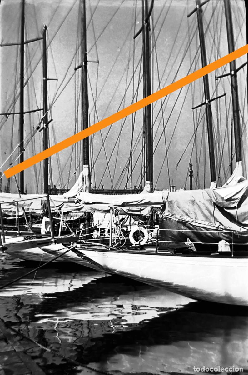 Fotograf&iacute;a antigua: Antiguo negativo de fotograf&iacute;a. Puerto de Barcelona. A&ntilde;os 50.