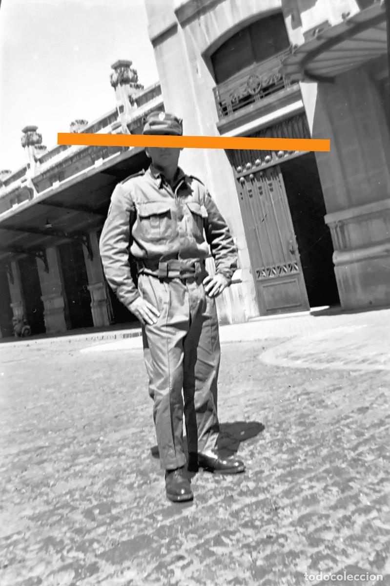 Fotograf&iacute;a antigua: Antiguo negativo de fotograf&iacute;a. Militar. A&ntilde;os 50.