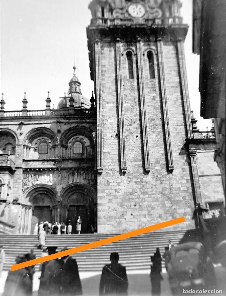 Fotograf&iacute;a antigua: Antiguo negativo de fotograf&iacute;a. Santiago de Compostela. A&ntilde;os 40/50