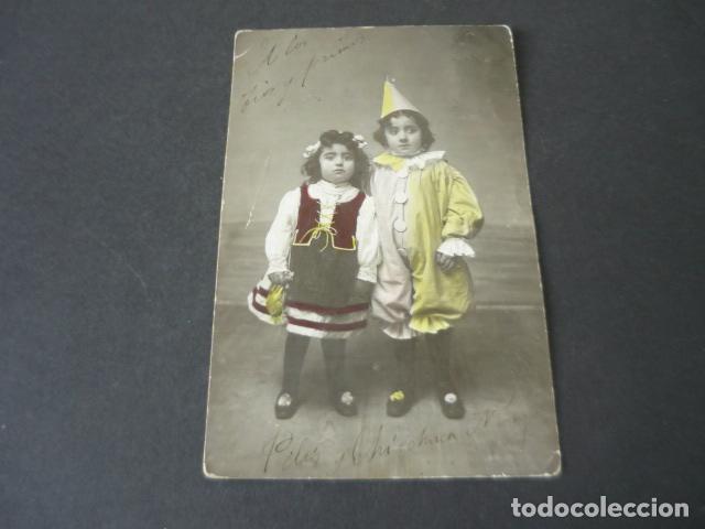 Photographie ancienne: NI&Ntilde;OS DISFRAZADOS POSTAL FOTOGRAFICA ILUMINADA