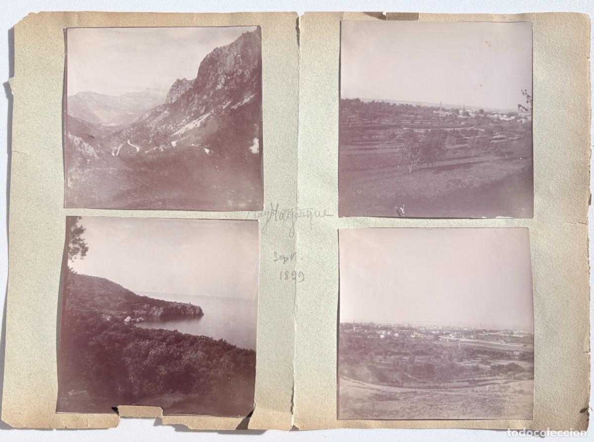 Fotograf&iacute;a antigua: Mallorca 1899 &middot; Hoja &aacute;lbum &middot; 4 fotograf&iacute;as originales &eacute;poca &middot; Vistas paisaje &middot; Fot&oacute;grafo viajero