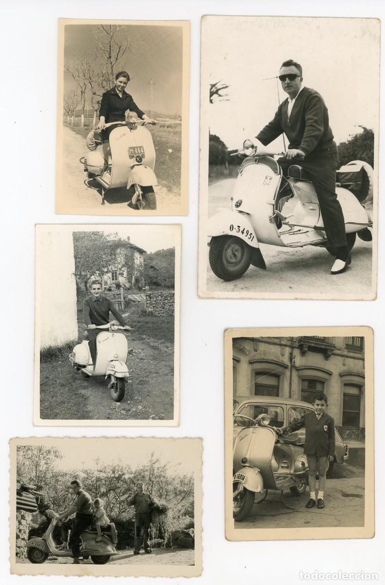 Photographie ancienne: MOTO VESPA. LOTE DE 5 FOTOGRAFIAS A&Ntilde;OS 50 Y 60