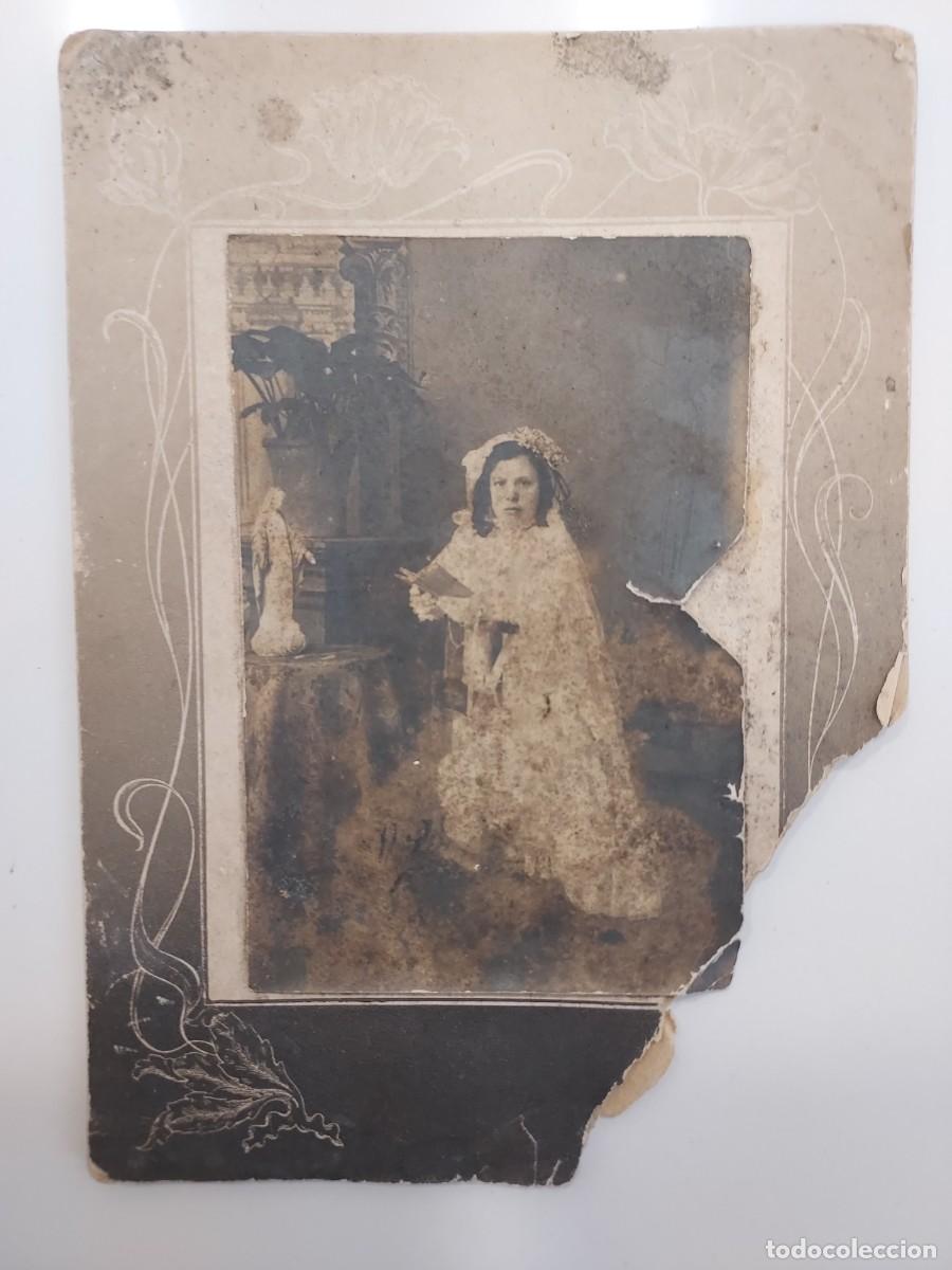 Antique Photography: FOTOGRAFO S. QUESADA, ESCORIAL. RETRATO NI&Ntilde;A PRIMERA COMUNION FILOMENA SEGOVIA. 18 X 13. CIRCA 1910