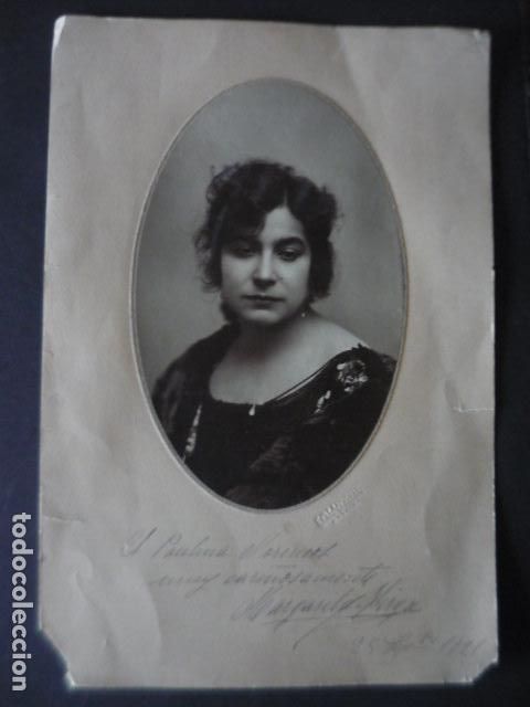 Alte Fotografie: MARGARITA XIRGU ACTRIZ RETRATO CON FIRMA AUTOGRAFA 1921 CALVACHE FOTOGRAFO 23,5 X 35 CM