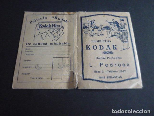 Alte Fotografie: PRODUCTOS KODAK FUNDA PARA FOTOGRAFIAS Y NEGATIVOS A&Ntilde;OS 20 30 L. PEDROSA SAN SEBASTIAN
