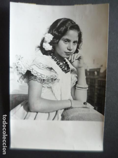 Fotografia antica: LA NI&Ntilde;A CARMELITA MONTERO CANTANTE BAILARINA FLAMENCA ANTIGUA FOTOGRAFIA ORIGINAL 11 X 17 CM