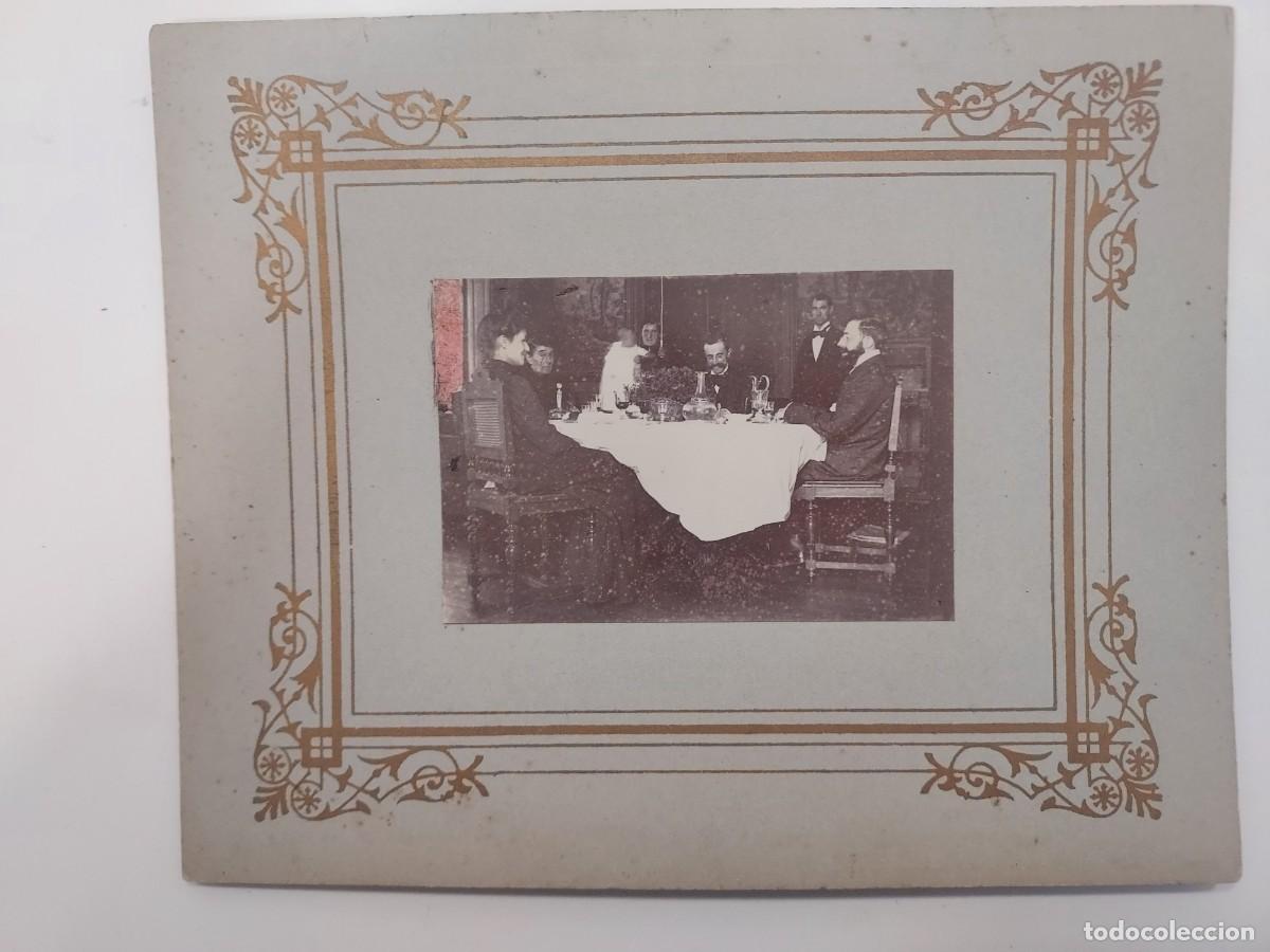 Fotografia antica: FOTOGRAFIA ANTIGUA (c. 1898-1905). BANQUETE DE LA ALTA BURGUESIA CON CONDE DE ROMANONES. 8x6