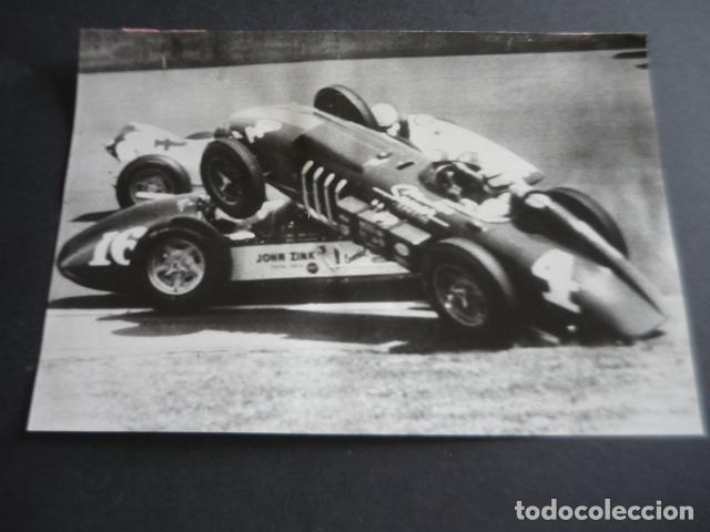 Antique Photography: CIRCUITO AUTOMOVILISMO INDIANAPOLIS ACCIDENTE ANTIGUA FOTOGRAFIA ORIGINAL 18 X 12 CM