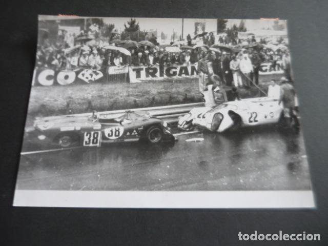 Photographie ancienne: LE MANS CIRCUITO AUTOMOVILISMO ACCIDENTE ANTIGUA FOTOGRAFIA ORIGINAL 18 X 24 CM