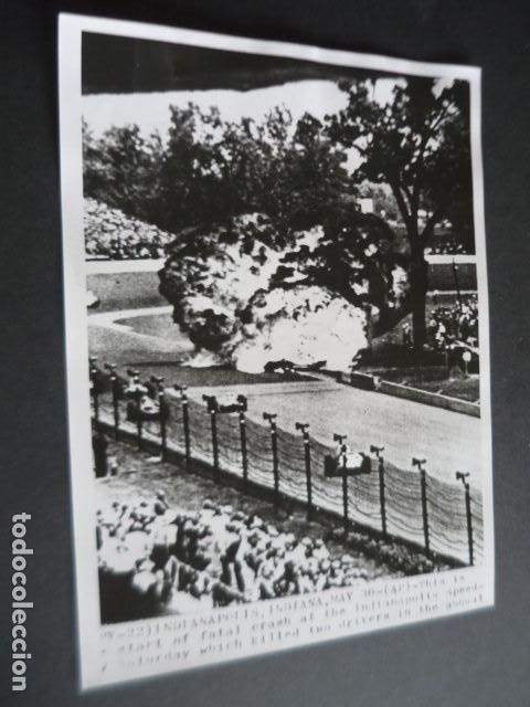 Antique Photography: INDIANAPOLIS CIRCUITO AUTOMOVILISMO ACCIDENTE ANTIGUA FOTOGRAFIA ORIGINAL 18 X 24 CM