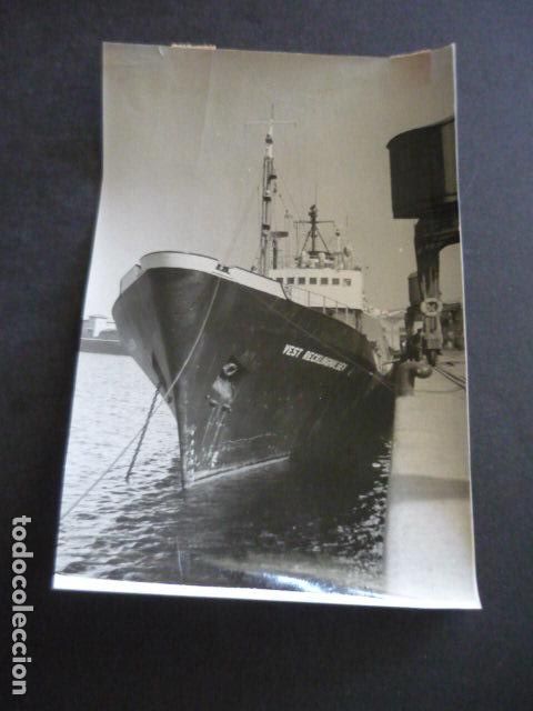 Alte Fotografie: LA CORU&Ntilde;A BARCO BACALADERO ALEMAN VEST RECKLINGHAUSEN ANTIGUA FOTOGRAFIA ORIGINAL 12 X 18 CM