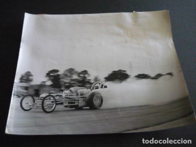 Fotografia antica: SILVERSTONE DRAGSTER AUTOMOVIL AUTOMOVILISMO ANTIGUA FOTOGRAFIA ORIGINAL 25 X 20 CM
