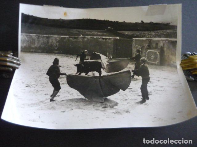 Antique Photography: CADIZ LOS ALBUREJOS FIESTA TAURINA ANTIGUA FOTOGRAFIA ORIGINAL 23 X 17 CM